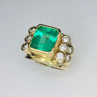 Emerald Diamond Cocktail Ring