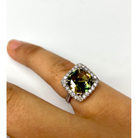 Australian Parti Sapphire & Diamond Halo Engagement Ring