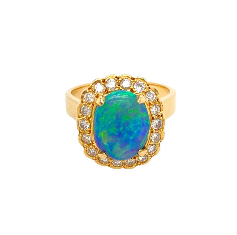 Opal Diamond Ring