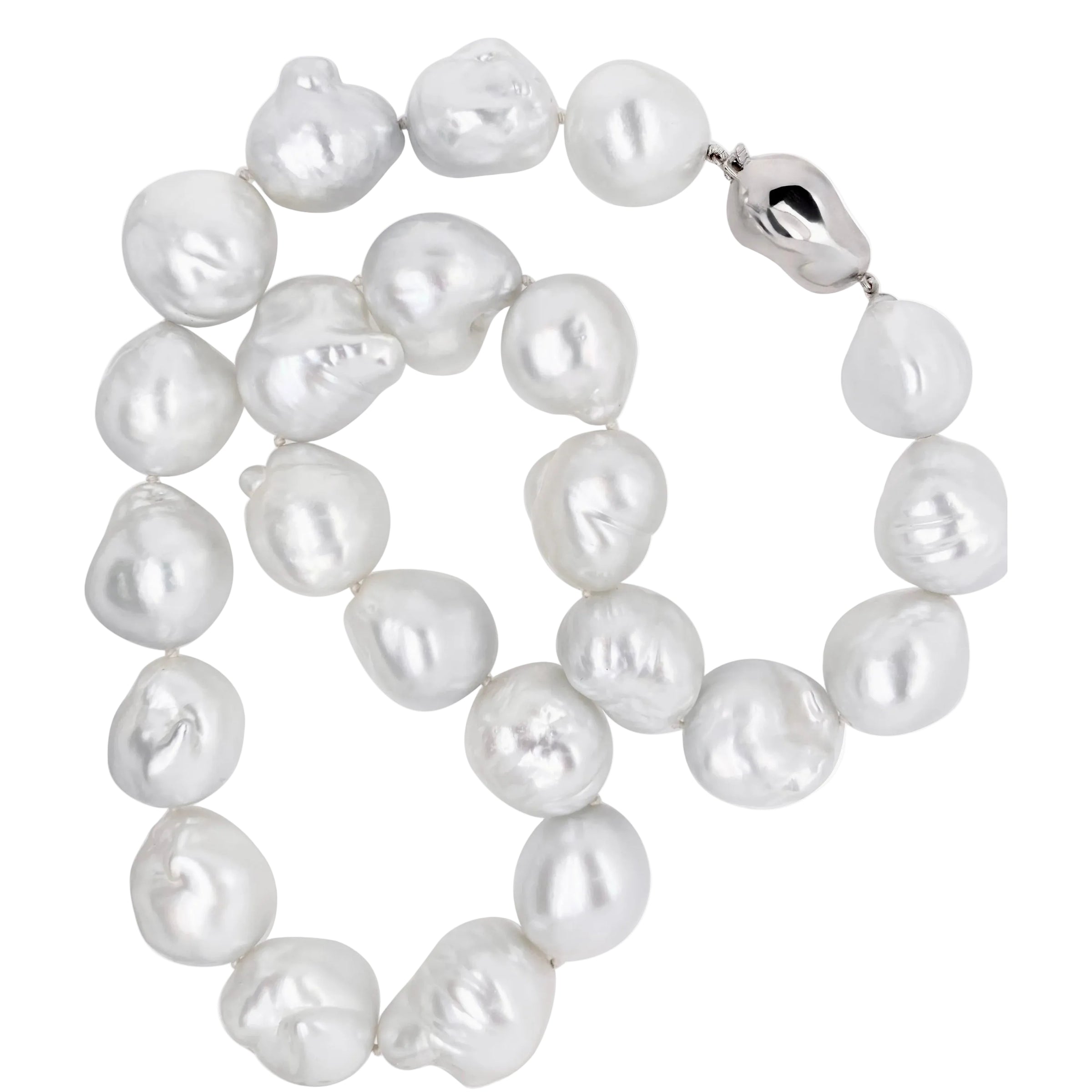 Baroque South Sea Pearl Necklace in 18K White Gold