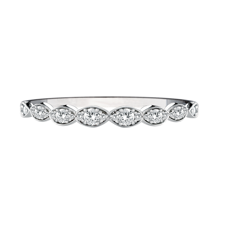 Diamond Wedding Band in 18ct White, Rose or Yellow Gold