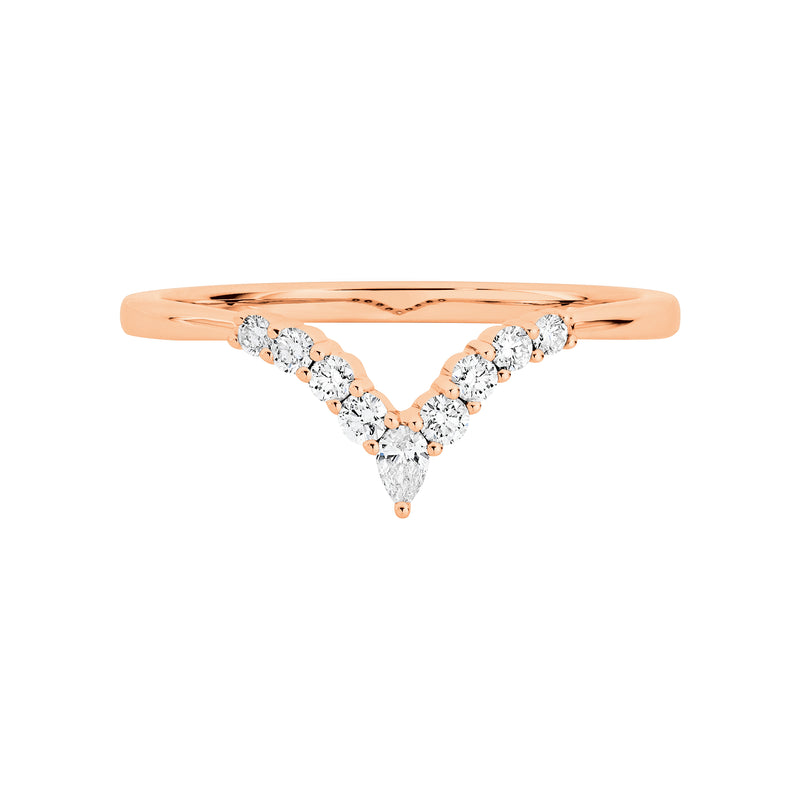 V- Shape Wedder Band in 18ct Gold