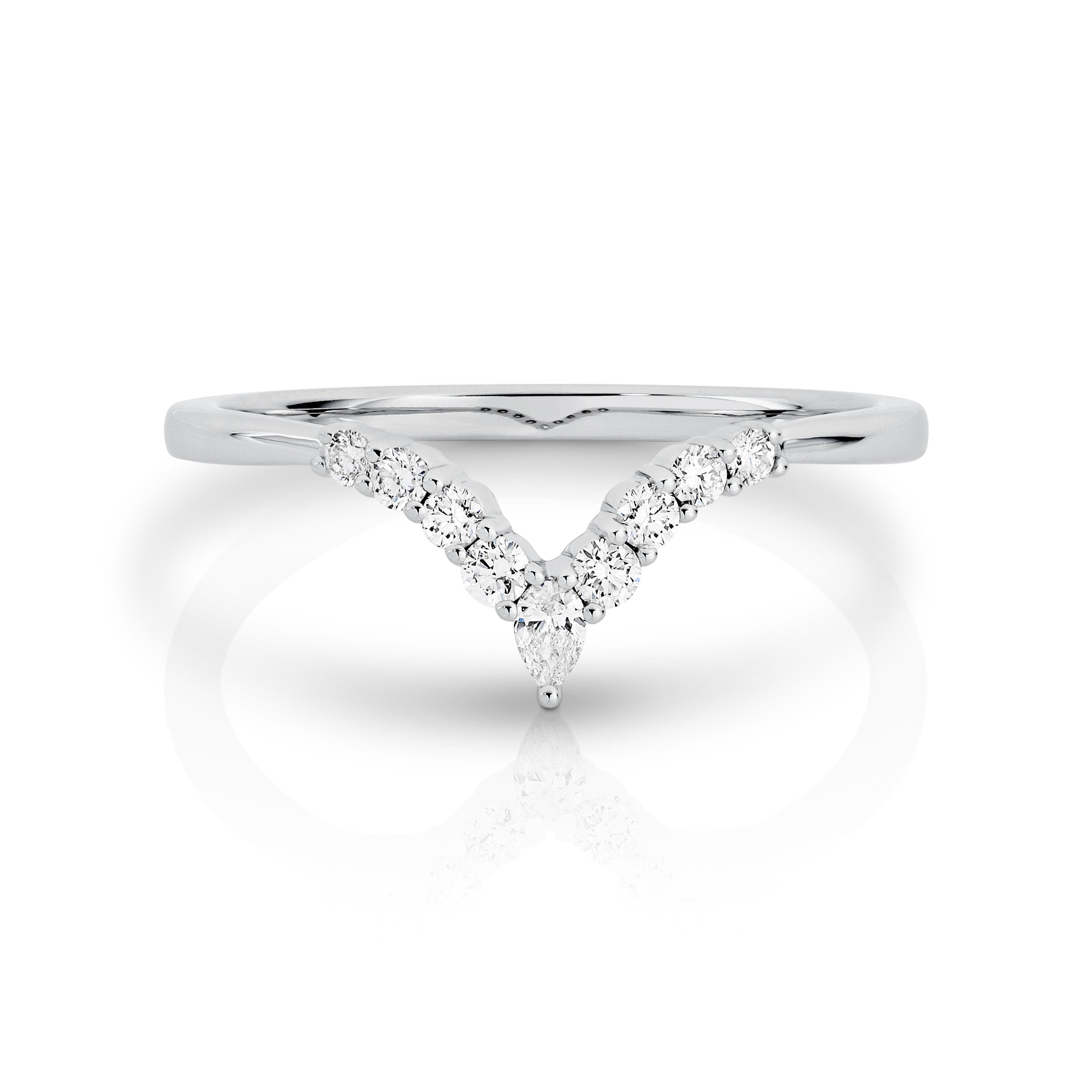 V- Shape Wedder Band in 18ct Gold