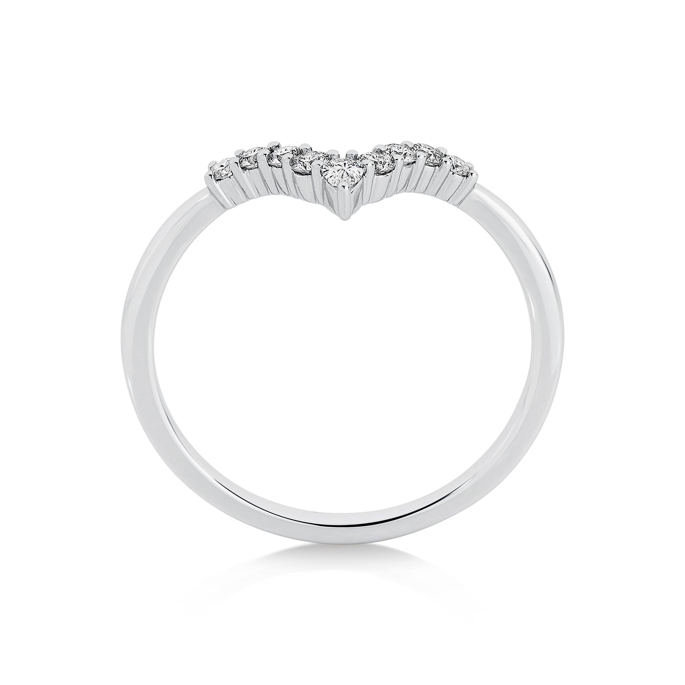V- Shape Wedder Band in 18ct Gold