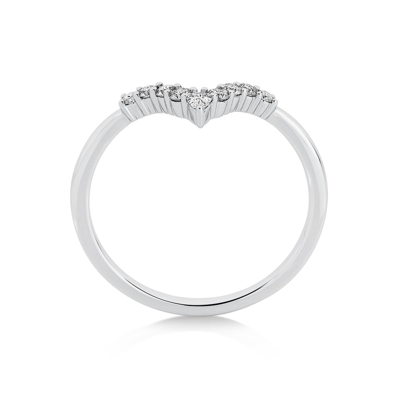 V- Shape Wedder Band in 18ct Gold
