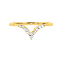 V- Shape Wedder Band in 18ct Gold