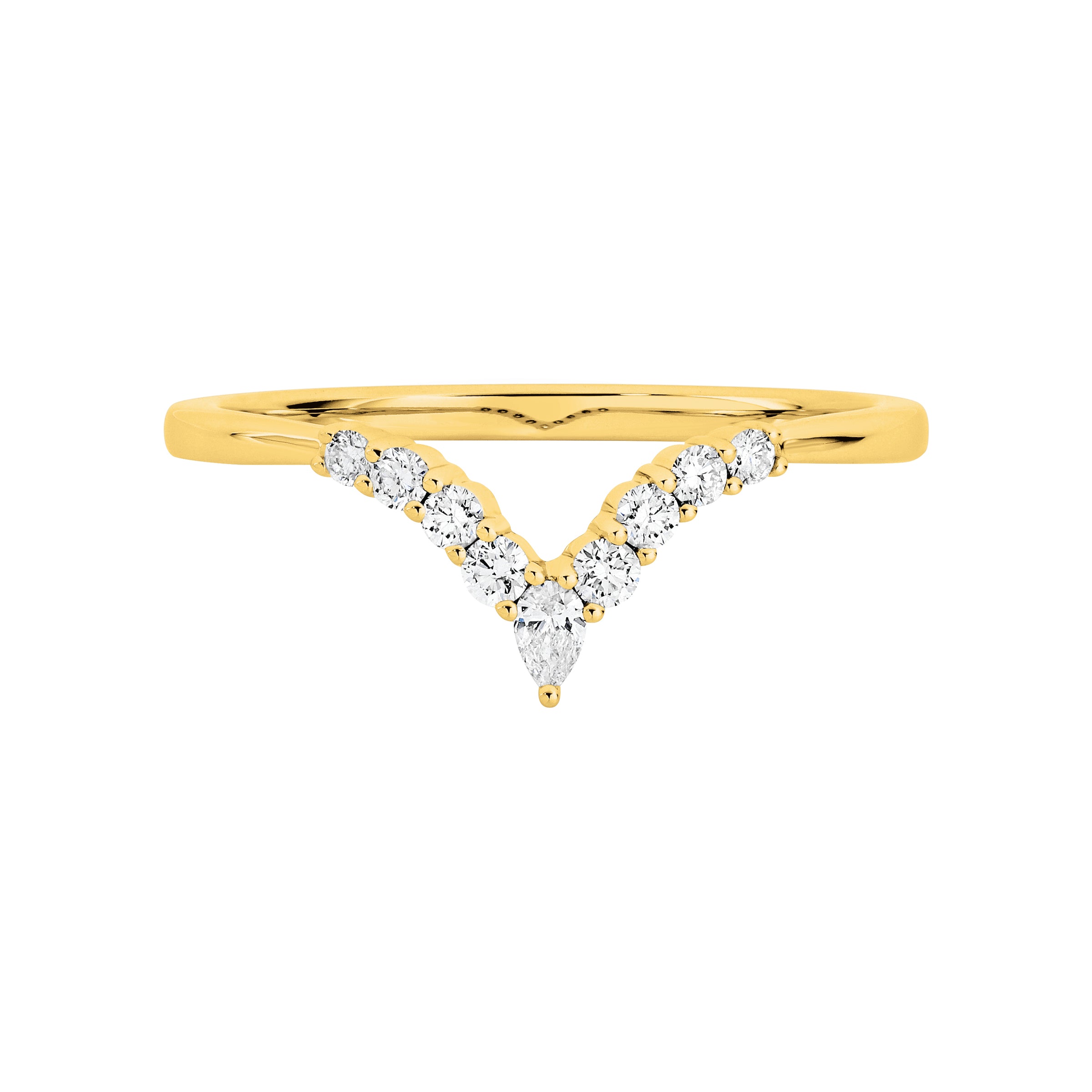 V- Shape Wedder Band in 18ct Gold