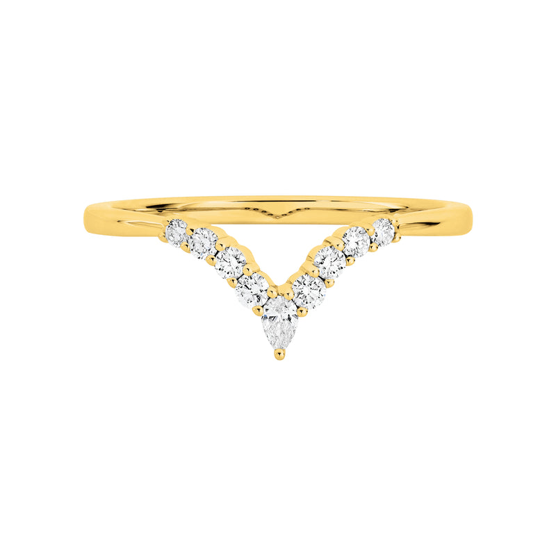 V- Shape Wedder Band in 18ct Gold