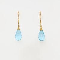 Topaz Diamond Drop Earrings