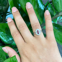 Ruby Diamond Cluster Ring