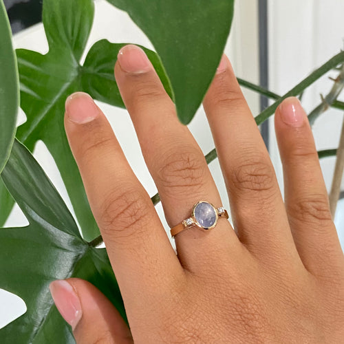 Star Sapphire Diamond Ring