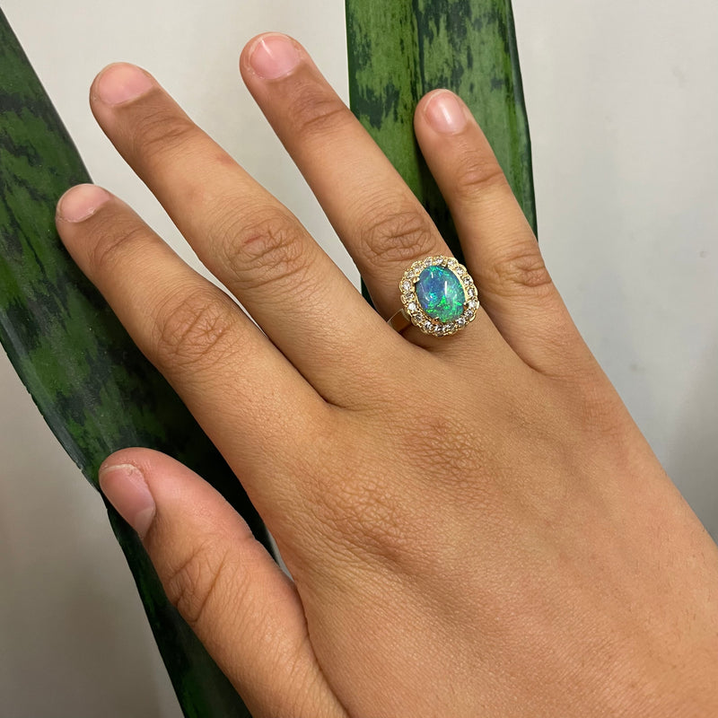 Opal Diamond Ring