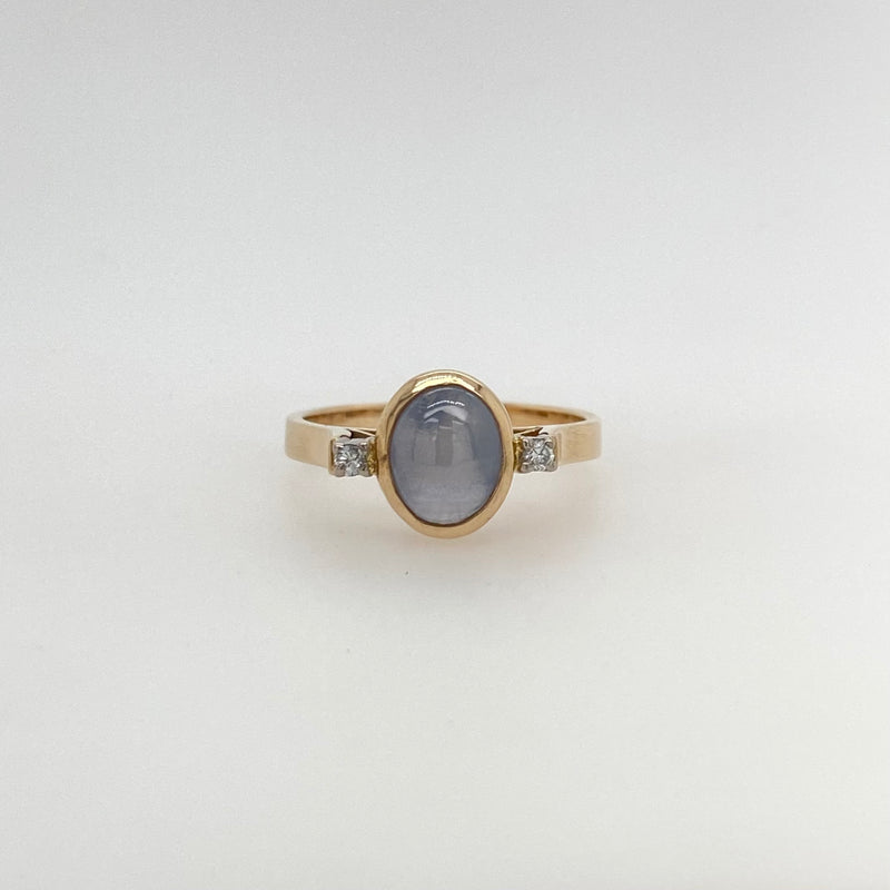 Star Sapphire Diamond Ring