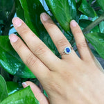 Sapphire Diamond Cluster Ring