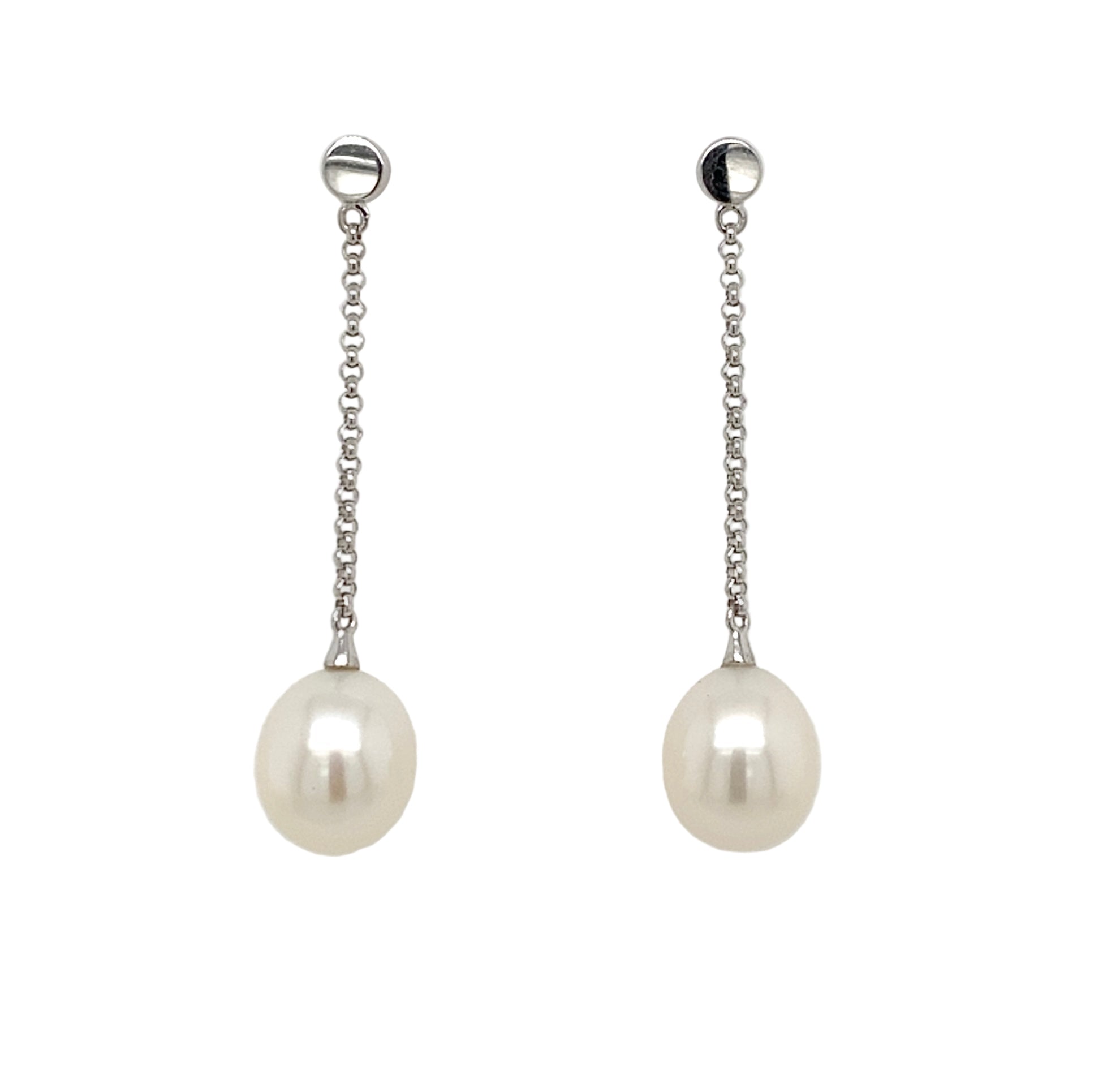 Dangling Pearl Drop Stud Earrings