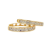 Large Diamond Hoop Earrings in 9K Yellow Gold