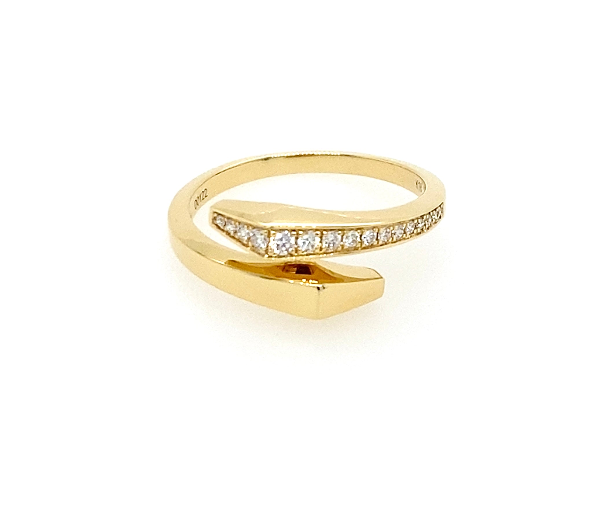 Diamond Serpent Yellow Gold Ring