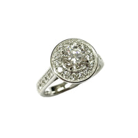 Diamond Halo Engagement Ring in 18K White Gold