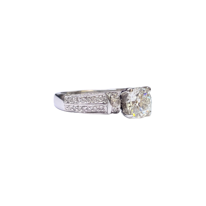 Diamond Solitaire Engagement Ring in 18K White Gold