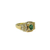 Emerald and Diamond Cluster Ring in 18K Yellow Gold