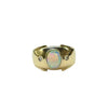 Australian Coober Pedy Crystal Opal and Diamond Gents Style Ring in 9K Yellow Gold
