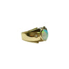 Australian Coober Pedy Crystal Opal and Diamond Gents Style Ring in 9K Yellow Gold