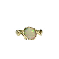 Australian Coober Pedy Opal Spiral Designed Ring in 9K Yellow Gold
