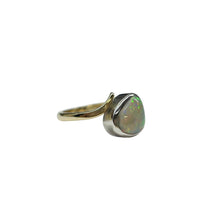 Australian Opal Ring in 18K Yellow Gold and Platinum