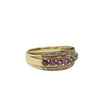 Purple Garnet and Diamond Ring in 9K Yellow Gold