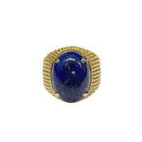 Lapis Lazuli Fancy Textured Ring in 18K Yellow Gold