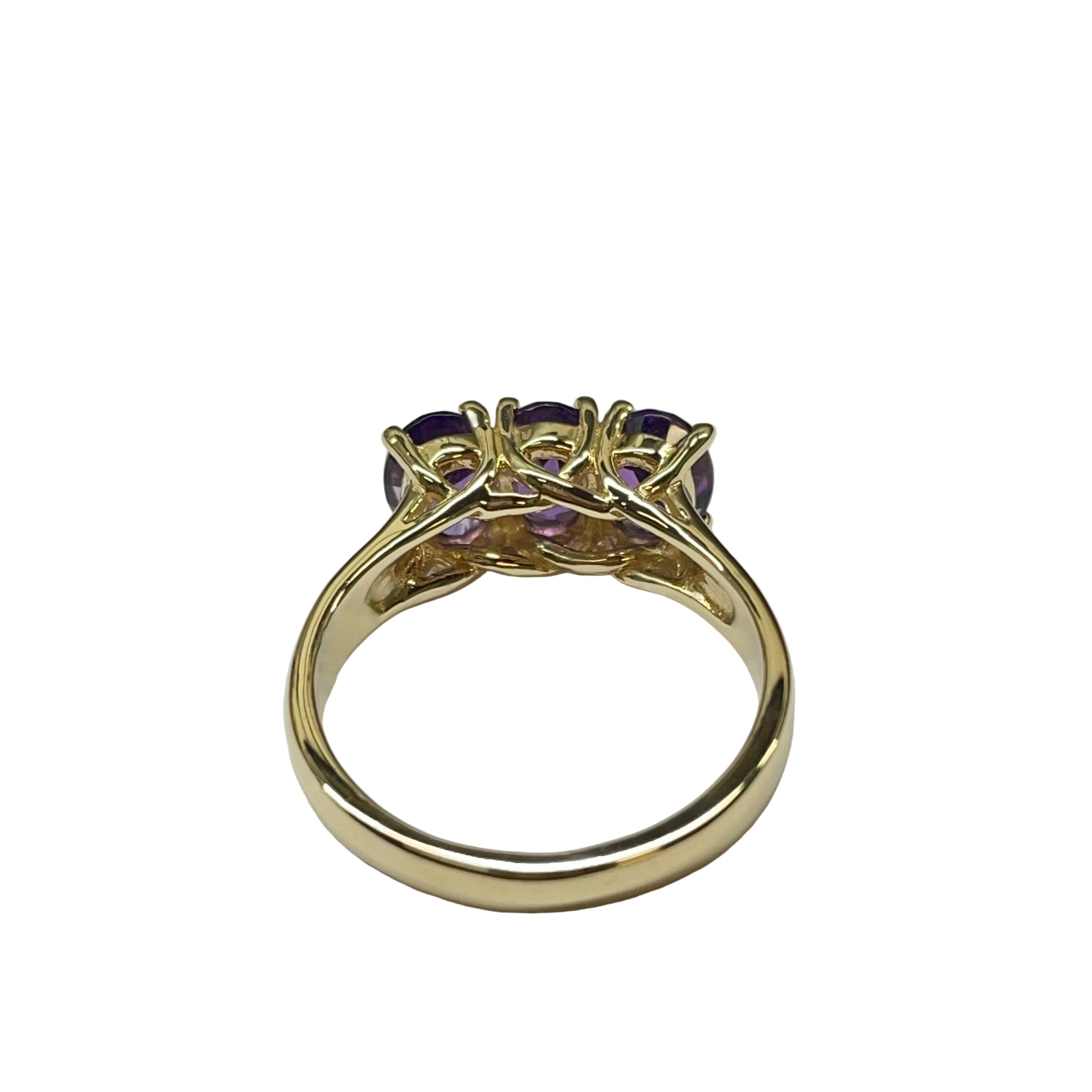 Amethyst Trilogy Ring in 9K Yellow Gold