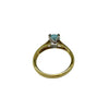 Aquamarine Solitaire Ring in 18K Yellow Gold