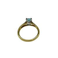 Aquamarine Solitaire Ring in 18K Yellow Gold