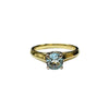 Aquamarine Solitaire Ring in 18K Yellow Gold