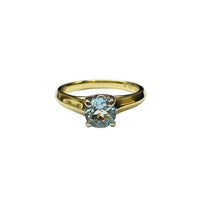 Aquamarine Solitaire Ring in 18K Yellow Gold