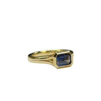 Blue Spinel Solitaire Ring in 9K Yellow Gold