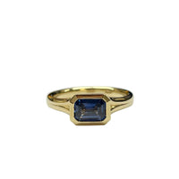 Blue Spinel Solitaire Ring in 9K Yellow Gold