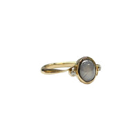 Star Sapphire and Diamond Ring in 9K Yellow Gold