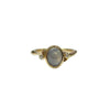 Star Sapphire and Diamond Ring in 9K Yellow Gold