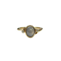 Star Sapphire and Diamond Ring in 9K Yellow Gold