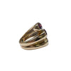 Pink Tourmaline Three- Stone Statement Ring in 9K Yellow Gold