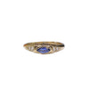 Blue Sapphire and Diamond Filagree Style Ring in 9K Yellow Gold