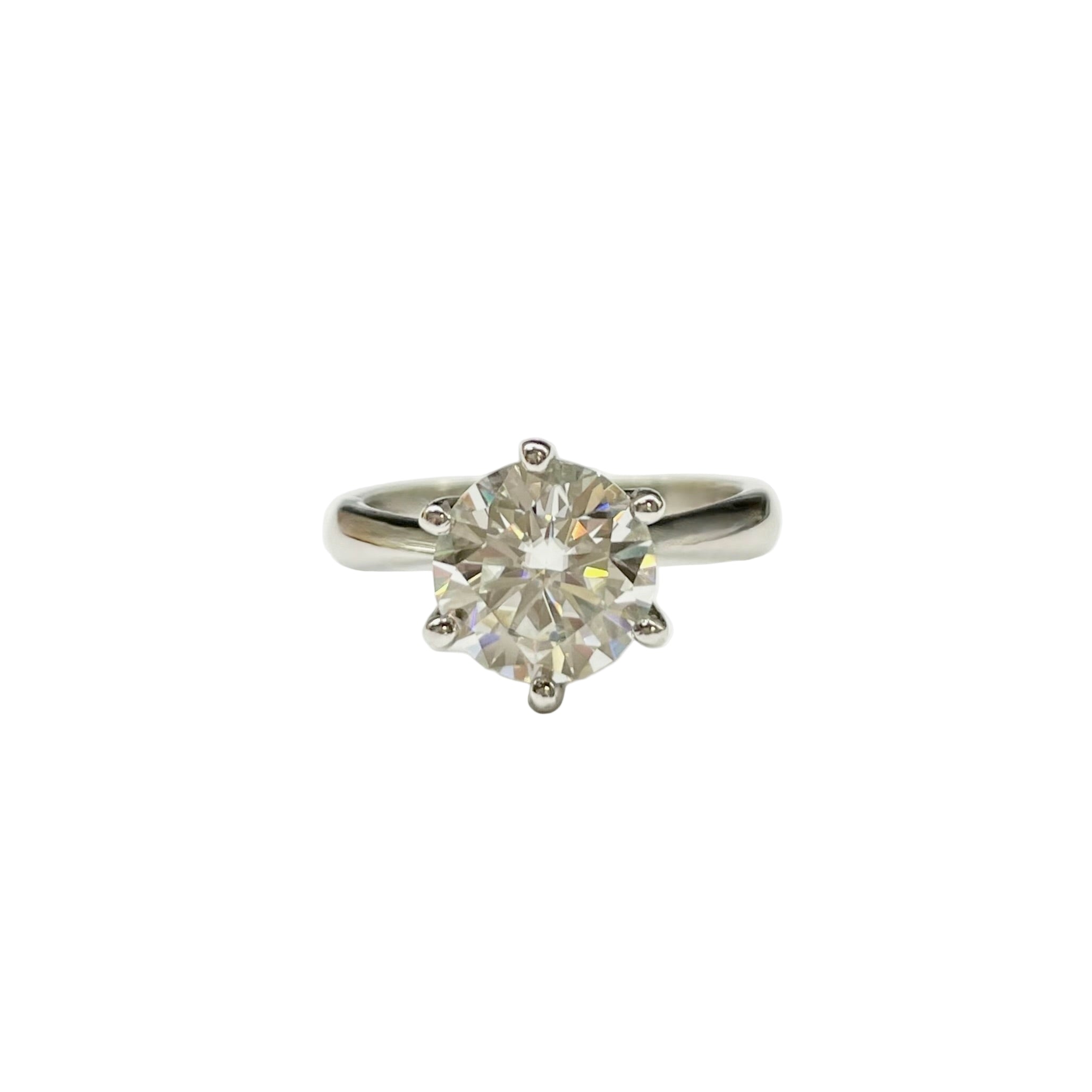 Moissanite Solitaire Ring in Silver