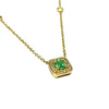 Emerald and Diamond Necklace in 18K Yellow Gold
