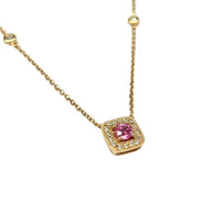 Pink Sapphire and Diamond Necklace in 18K Rose Gold