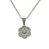 Diamond Floral- Style Pendant in 9K White Gold