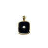Black Onyx and Diamond Pendant in 9K Yellow Gold