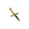 Handmade Brown and White Diamond Religious Cross Pendant in 9K Yellow Gold