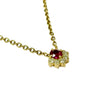 Ruby and Diamond Half- Cluster Necklace in 9K Yellow Gold