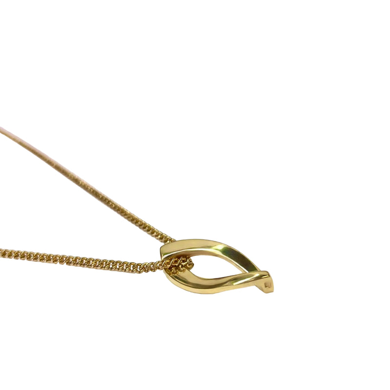 Organic Flowing Drop Pendant in 9K Yellow Gold